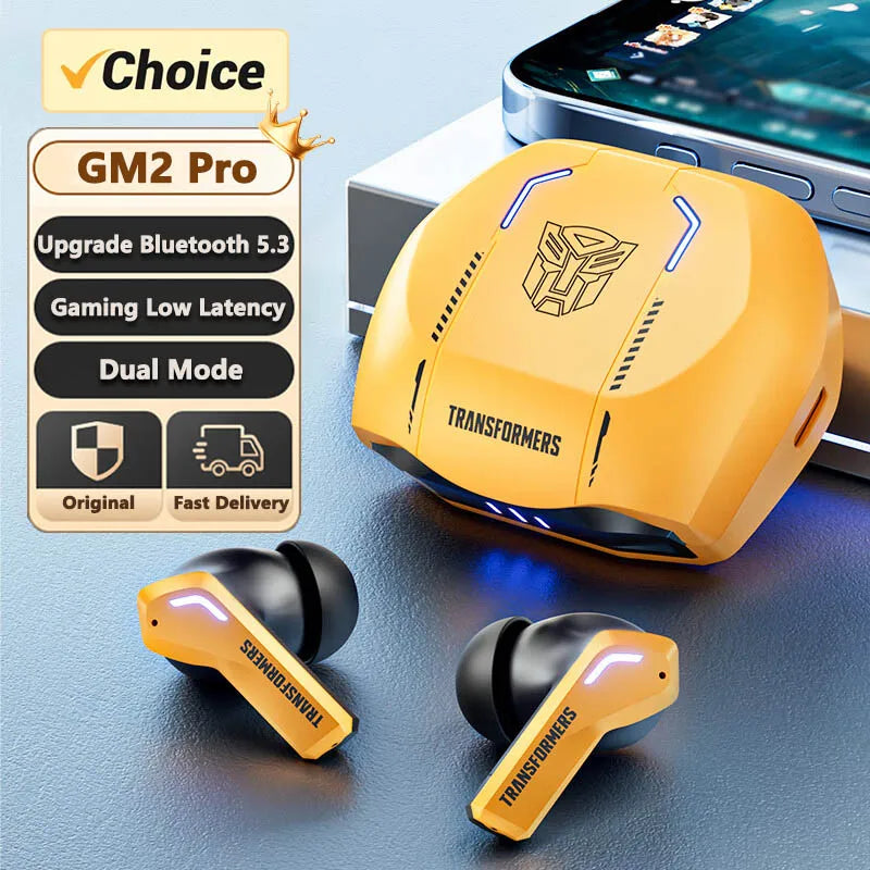 Ship From US Transformers TF-T06 Bluetooth Earphones Gaming Headset Low Latency with Mic Headphones HD Call Wireless Earbuds GM2P Pro Yellow United States S85497b550c514de78b4895f0d5cdeefcy Amrit Store